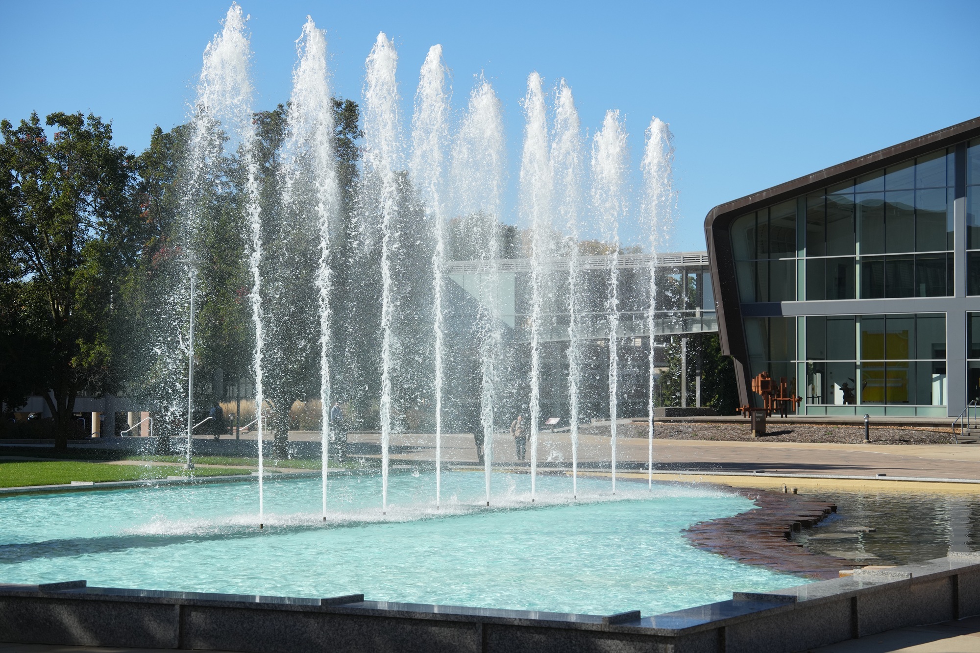 Campus fountain and recreation centre